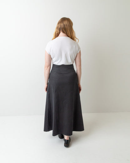 Wittenfelt Black A-Line Maxi Skirt, back view