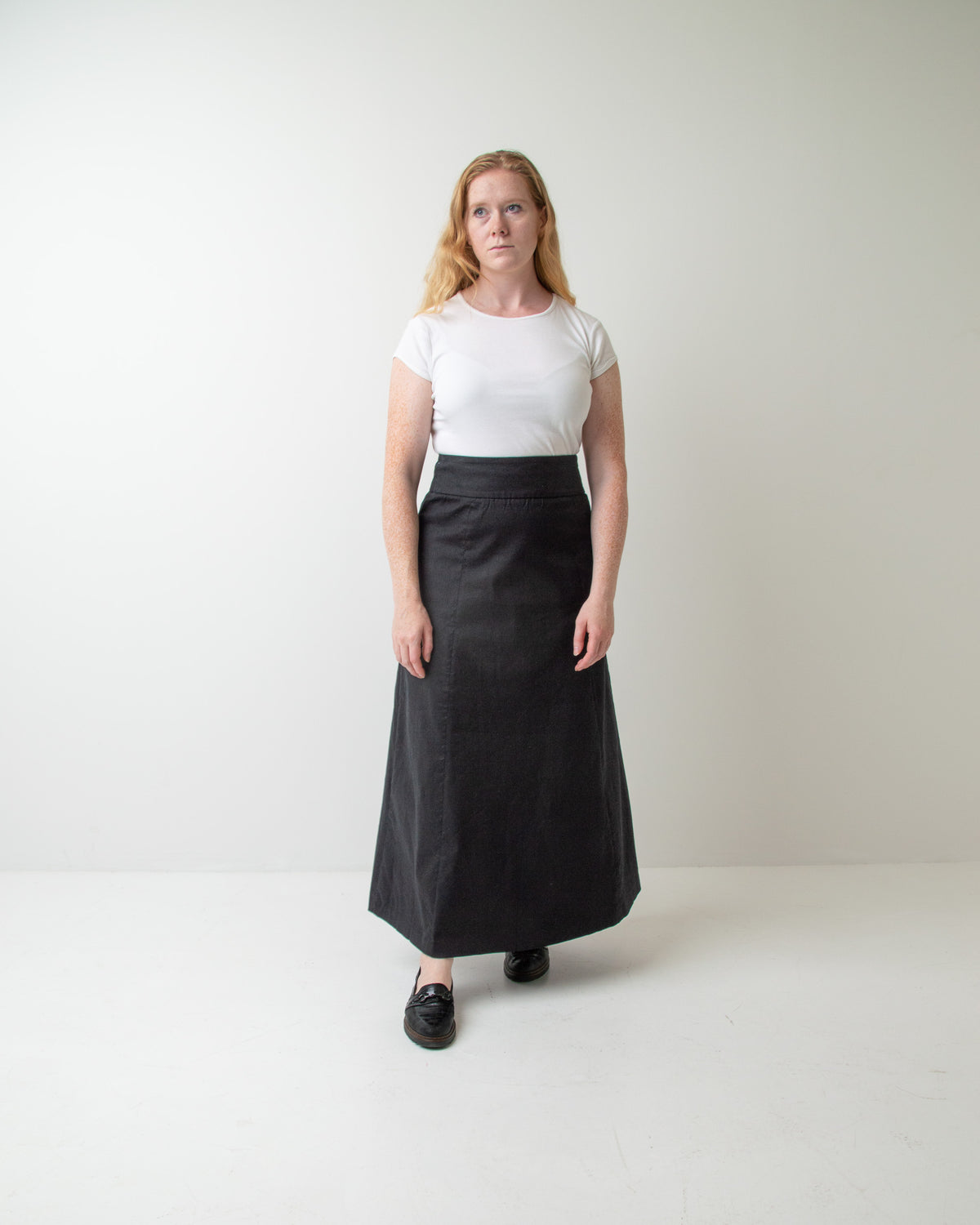Wittenfelt Black A-Line Maxi Skirt, front view